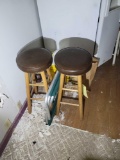 Pair of padded stools