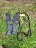 Assorted leather belts and gloves