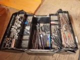 Toolbox of ratchet wrenches, allens, 25 to 32mm wrenches, assorted sockets