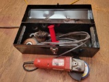 Milwaukee 5inch grinder with toolbox and accessories