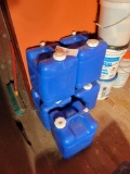 Water jugs, assorted buckets
