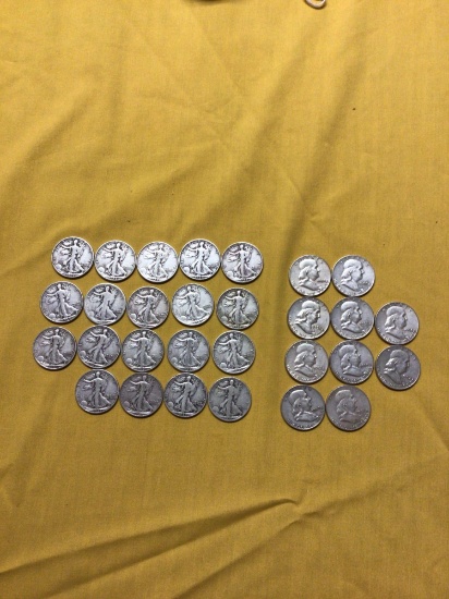 silver halves. sold by the piece. bid times 29