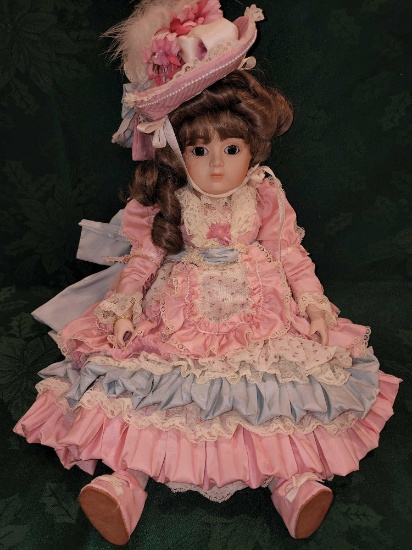 Fancy Victorian themed porcelain doll