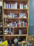 Contents of Shelf inc. Assorted Calk, Reducers, Spray Paints,Spackling, Adhesives