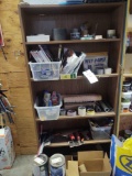 Contents of Shelf inc. Trowels, Rollers, Tapes, Sand Paper, Masking Paper, Paints etc.