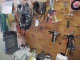 Contents of Wall inc. Calk Guns, Rollers, Multi Use Sprayer, Air Hoses, Cords