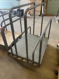 Grey metal cart with adjustable handles