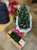 Christmas items and tree