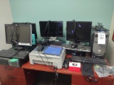 Assorted Computer Towers, Monitors and Keyboards