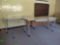 Three adjustable height rolling tables