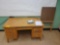 Wood teachers desk and easel