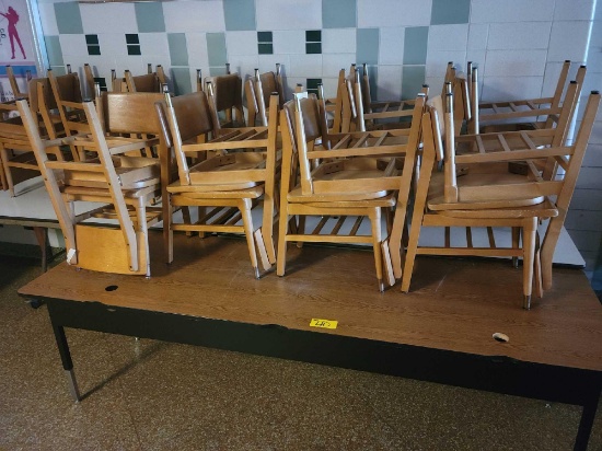 20 youth wood chairs, 2 tables