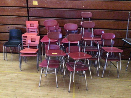 Assorted Stack Chairs and Student Chairs