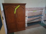 Wood wardrobe and pvc rack