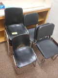 Nine assorted stack chairs