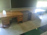2 Desks and 3 file cabinets