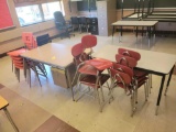 15 Chairs, desk and table