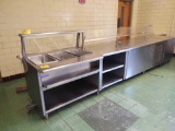 Stainless Steel Serving Table w/ 3 Warming Bays