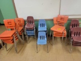 Group of assorted plastic stack chairs