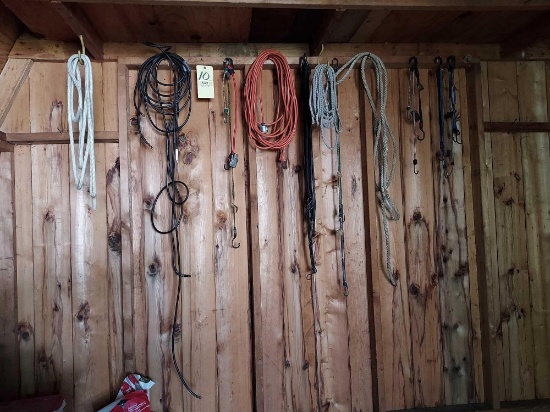 Assortment of Electrical Cords, Rope, and Bungee Straps