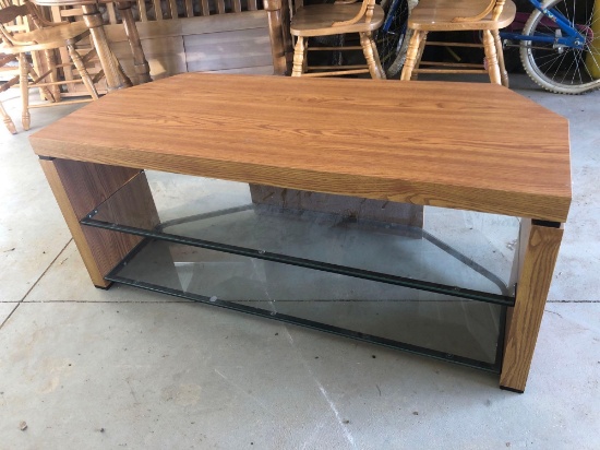 TV stand with two glass shelves