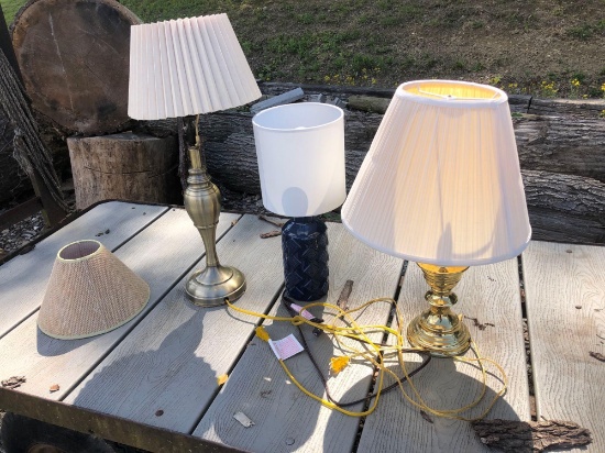 Set of four lamps only three are pictured
