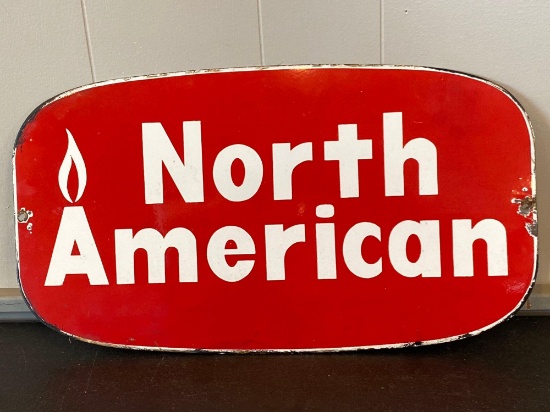 "North American" porcelain granite sign, 18 x 10.