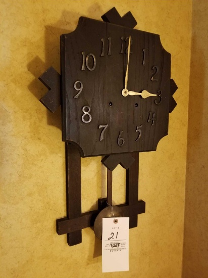 Mission style wall clock with key