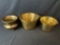 (2) Brass Pots with Handles, One Brass Planter Pot