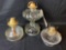 (3) Glass Oil Lamps
