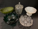 Pattern Glass Bowls, Covered Jar