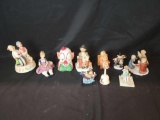 Box lot of figurines, some Goebel, some have damage