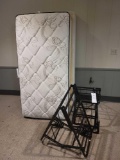 Twin mattress and box spring with folding Hollywood frame