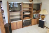 3 Section Interline furniture Entertainment cabinet with glass doors
