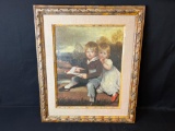 Framed Boy and Girl on Canvas