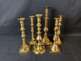 (6) Tall Brass Candlesticks