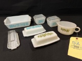 Pyrex Dishes, Butter Containers, and Bowls