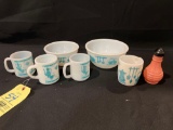 Kitchen Pattern Cups and Bowls