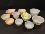 Assorted Fire King and Pyrex Bowls, Some Others
