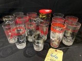 Automotive and Carriage Pattern Drinking Glasses