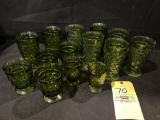 Assorted Green Square Pattern Glasses