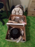 3 Boxes of Assorted Glassware, Cookware, and Office Supplies
