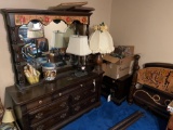 Ponderosa pine bedroom suite with custom leather work