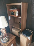 Modern partical wood bookcase, (contents not included)