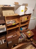 10 Wooden Shelves with Large Lot of Books, Magazines, Paintings/Prints, Bonanza/Western Merchandise,