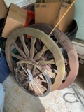 wagon wheel yard decor
