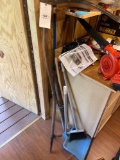 brooms, dust pan, syth