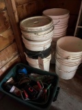 buckets and miscellaneous garage items