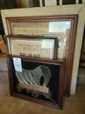 Group of western prints, string art wagon