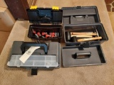 Assortment of Toolboxes, Hammers, & Batteries